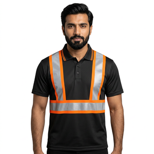 Polo de sécurité réfléchissant haute visibilité personnalisé Clush Industries, respirant, en polyester/coton, unisexe, vêtements de travail - Product Image 1