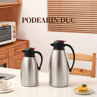 2L Teko Kopi Air Teh Teko Susu Dispenser Ketel 68Oz Termos Baja Tahan Karat Teko Kopi Berdinding Ganda Termos Vakum