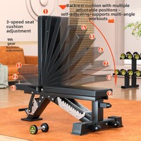 Banc de musculation multifonctionnel réglable et pliable pour usage domestique et commercial, avec support pour haltères, pour la musculation en intérieur et la sécurité en salle de sport