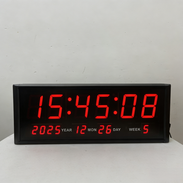 GANXIN Home Decoration Calendar Clock with Day and Date Display Remote Control LED Digital Wall Clocks for Church Office School