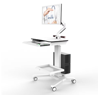Chariot de travail médical mobile télescopique à trois niveaux en alliage d'aluminium