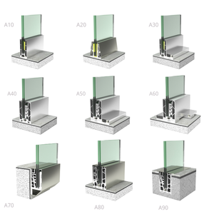 מעקה מרפסת מזכוכית מחוסמת ללא מסגרת בעיצוב VM עם מערכת מעקות זכוכית עם פרופיל אלומיניום בצורת U ותאורת LED - Product Image 1