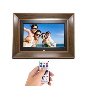 Pros 12 Inch Digital Photo Frame HD 1080P Video Wooden Music Calendar Clock USB SD Card Remote Control Electronic Picture Frame