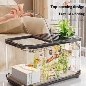 <span class=keywords><strong>Acquario</strong></span> Rettangolare in Plastica PC di Alta Qualità con Coperchio, per Uso Domestico, Soggiorno, Vasca Ecologica Trasparente per Tartarughe e Allevamento di Pesci <span class=keywords><strong>d</strong></span>'<span class=keywords><strong>Acqua</strong></span> Dolce - Product Image 3