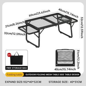 Mesa plegable portátil de malla de hierro para uso en exteriores y Playa Aleación de aluminio de altura ajustable para el hogar Puesto Camping - Product Image 6
