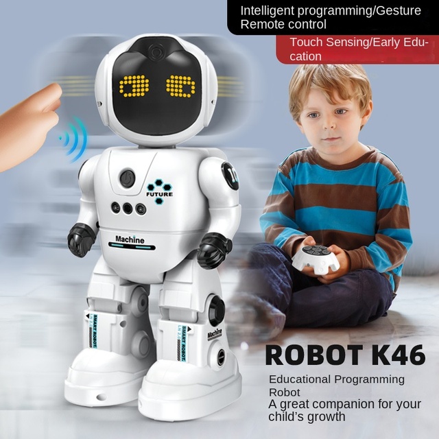 Children's Remote Controlled Robot Toys Intelligent Programming Sensing Robot STEM Early Education Toy for Kids Learning