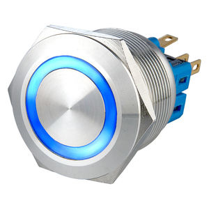 Interruptor de Botón Pulsador Iluminado con Anillo Plano de Acero Inoxidable, Impermeable IP65, 250V, Jess 1NO1NC, para Electrodomésticos y Control Industrial - Product Image 3