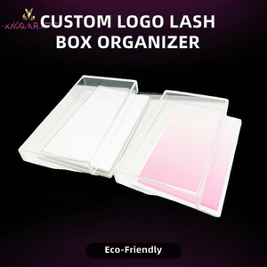 Custom Logo Acrylic Lash <b>Box</b> Eyelash Extension Tile Palette Organizer with Cover - Product Image 2