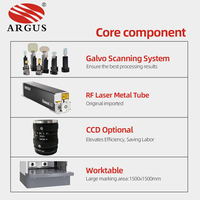 ARGUS Professional SCM1800L Têtes de mise au point 3D Machine de marquage laser CO2 pour tissu textile Machine à rouleaux assortis
