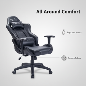 <span class=keywords><strong>Silla</strong></span> de juego giratoria personalizada OEM con función de refrigeración de cuero negro y marco de metal para corredores y jugadores - Product Image 3