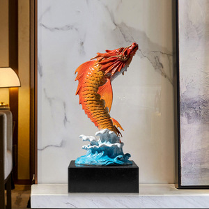 Escultura de Pez Dragón de Cobre y Oro, Figura Artística Hecha a Mano para Decoración del Hogar y Sala de Estar - Product Image 4