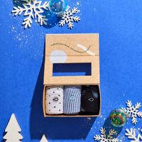 Boîte d'emballage en papier écologique vide pour chaussettes, boîte d'emballage personnalisée pour chaussettes de Noël, boîte à friandises pour chaussettes