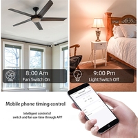 Ventilateur de plafond avec lumière LED 36W 110v moteur DC avec haut-parleur 3 couleurs avec mémoire pales rétractables 6 vitesses télécommande