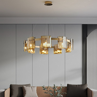Suspension LED Moderne de Luxe à Hauteur Réglable, Taille Moyenne, en Verre, Style Nordique pour Salon, Chambre et Salle à Manger