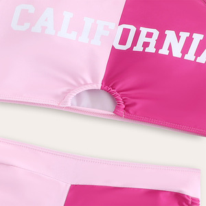 Custom Patchwork Color Two Piece Swimwear High Quality Children <strong>Girls</strong> High Waist Bikini Beach Wear 2026 European <strong>American</strong> Style - Product Image 5