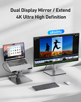 Stasiun Dock Laptop BENFEI dengan USB C 6in1, HD MI 4K 60Hz, Gigabit Ethernet, 100W PD, 1*USB C 3.2 dan 2*USB A 3.2