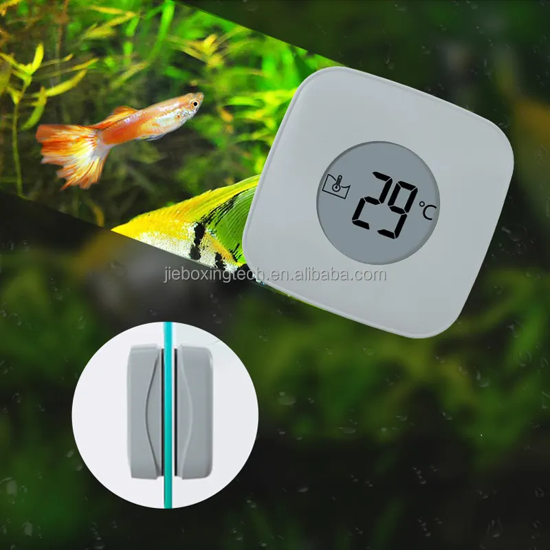 Aquarium Magnetic Brush Fish Tank Glass Cleaner Aquarium Cleaning Tool for 1/4 Inch Thick Fish Tank Temperature display