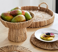 Nouveau design de dessous-de-plat rond en jonc de mer, tissage naturel, tapis de table tissé, couleur personnalisée, sous-plat de table, décoration rustique écologique