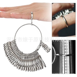 Stainless Steel <b>Ring</b> Sizer Measuring Tool For <b>Ring</b> Making Jewelry Repair And <b>Adjustment</b> With Size Markings And Coiled <b>Rings</b> - Product Image 2