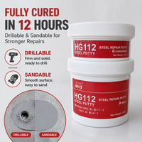 Mastic de réparation pour acier 112 – Composé de réparation par soudure à froid sans soudage pour trous et fissures dans l'acier, usinable après durcissement