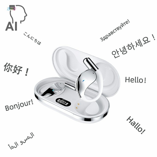 Wireless BT Translation Earbuds Real Time Translation Headphones Ai Translating Earbuds Headphones for Travel Business Learning