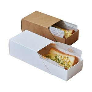 Boîte à glissière pour restauration rapide de qualité alimentaire, boîte à emporter pour toast français, boîte en papier avec manchon imprimé, plateau alimentaire en papier à emporter - Product Image 1