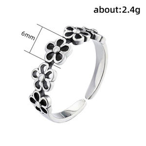 Bracelet tibétain en argent avec fleurs, bijoux unisexes en alliage pour un usage quotidien F1588 - Product Image 5