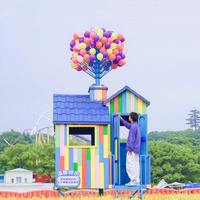 Taman Tema Model baru orangtua-anak mengambil foto latar belakang Prop Shopping Mall persegi penggunaan komersial tidak bertenaga wahana rumah balon
