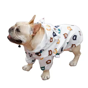 डिजाइनरों निविड़ अंधकार लच्छेदार उच्च अंत प्रिंट वसा बारिश कोट कोट Hooded कपड़े Pugs पालतू कुत्ते कुत्तों के लिए अंग्रेजी बुलडॉग