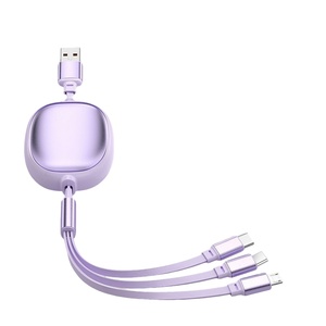 3-in-1 Custom Logo <strong>Printed</strong> 100W Retractable <strong>USB</strong> Charge <strong>Cable</strong> Two-Way Telescopic 6A Fast Charging for Mobile Phone TPE - Product Image 6