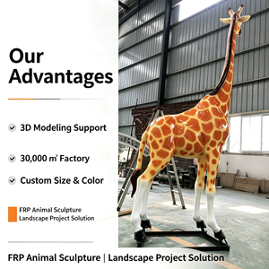 Scultura di Giraffa a Grandezza Naturale in Fibra di Vetro Dipinta a Mano, Statua Animale Personalizzata per Decorazione di <span class=keywords><strong>Zoo</strong></span> e Parchi a Tema - Product Image 5