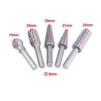 5 pièces/ensemble 1/4 menuiserie métal loup dent bâton râpe fraise limes rotatives travail du bois râpe en relief meulage Hmbossed tête de meulage
