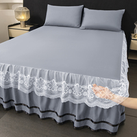 Juego de Ropa de Cama de Lujo de Poliéster de 3 Piezas, Cubrecama Acolchado con Volantes, Juego de Ropa de Cama para Toda Temporada para el Hogar, Hotel, Venta al por Mayor de Fábrica