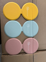 FIORITA Miroir cosmétique rond miniature personnalisé mignon pour voyage, cadeau promotionnel, miroir de poche pliable en cuir PU avec logo personnalisé pour bureau