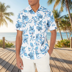 Camisas Hawaianas de Verano 2024 a Precio Bajo, 100% Algodón, Casuales, Holgadas, con Estampado Completo, Abotonadas, de Secado Rápido, ODM - Product Image 3