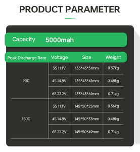 גבוה פרץ 5000mah 11.1v 14.8 <span class=keywords><strong>22.2v</strong></span> סוללת ליתיום ליון סוללה 50c 100c 120c 3s1p 6s1p עבור מירוץ/rc צעצוע מכונית מזל ט "ט מהירות גבוהה - Product Image 6