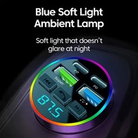 Transmisor FM BT 5.0, Cargador de Teléfono para Auto, Reproductor de Música MP3, Encendedor de Cigarrillos USB para Auto, Cargador de Teléfono Multifuncional para Auto