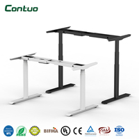 Table électrique réglable en hauteur OEM, cadre de bureau debout à double moteur, 3 niveaux, bureau de jeu intelligent, ergonomique, pour usage domestique ou professionnel