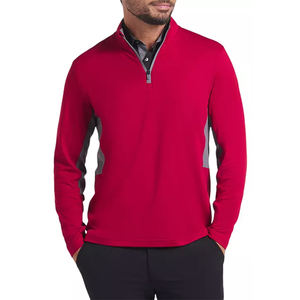 Suéter de Golf Personalizado para Hombre, Bordado, de Alto Rendimiento, Corte Ajustado, Ligero, Tejido, Informal, con Cierre de Cremallera de un Cuarto, con Logotipo - Product Image 1