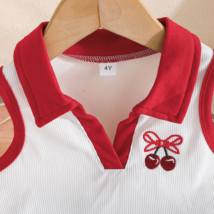 ชุดเสื้อผ้าเด็กผู้หญิงสุดน่ารัก ชุดฤดูร้อนลายสัตว์ เสื้อแขนกุดคอปก กางเกงยีนส์ขาสั้น สไตล์ลำลอง ระบายอากาศได้ดี ชุดสองชิ้น - Product Image 3