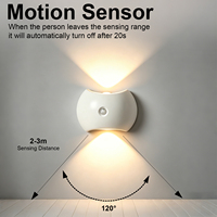 Lampe murale à détecteur de mouvement rechargeable, lumière LED magnétique USB, 3CCT RGB, lumière intérieure pour escalier, couloir, armoire