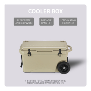 Công suất lớn Bánh hộp mát lồng ấp xe tủ lạnh ngoài trời cắm trại dã ngoại thực phẩm câu cá Xô đá 60qt tuyệt vời lạnh rotomolded hộp mát - Product Image 4