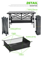Table de camping Portable carrée, en aluminium, métal, pique-nique extérieur, patio, pliable, APT009