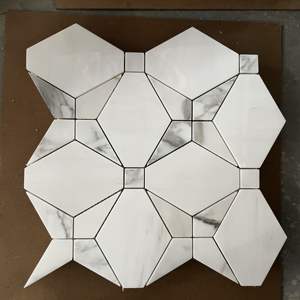 Mosaïque de marbre 10 mm pour murs et sols, motifs floraux multicolores, décoration pour hôtels et villas, projets de décoration - Product Image 4