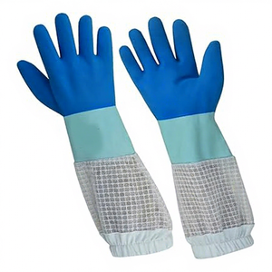 Durable Leather Beekeeping <b>Gloves</b> <b>Long</b> Canvas Sleeve Protective <b>Gloves</b> for Hive Handling and Honey Processing - Product Image 1