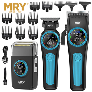 MRY Barber Máquina de <span class=keywords><strong>Corte</strong></span> de Pelo Recargable Ajustable Inalámbrico Profesional T-Blade Trimmer Set Cortadoras de Pelo Eléctricas para Hombres - Product Image 5