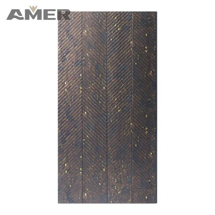 Amer 30cm width waterproof bathroom solid wood teak fluted ktv wall fluted panels wood plastic composite for wall