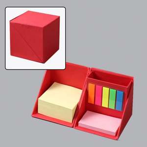 Juego de Bloc de Notas Adhesivas en Forma de Cubo con Soporte para Bolígrafo, Diseño Personalizado 2025, Impresión de Logotipo con Caja, Promoción - Product Image 5