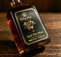 Etiquetas Autoadhesivas Personalizadas para Botellas de Vino en Rollo, Impresión de Logotipo Privado, Pegatinas para Empaque de Alcohol