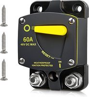 Interruptor de Reinicio Manual de 60A, Disyuntor BS6060 DC 12-48V para Audio de Auto, RV, Marino, Barco, Camión, Batería Electrónica, Solar